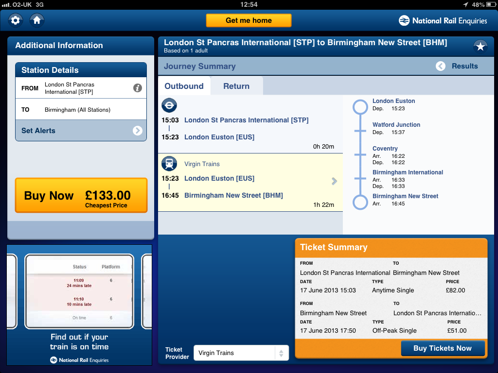 National Rail Enquiries Service Indicator